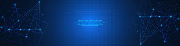 Küresel ağ bağlantısının soyut teknoloji arka planı ve pankart tasarımı veya başlığı için nokta ve çizgileri birleştirmek. Vektör illüstrasyonu