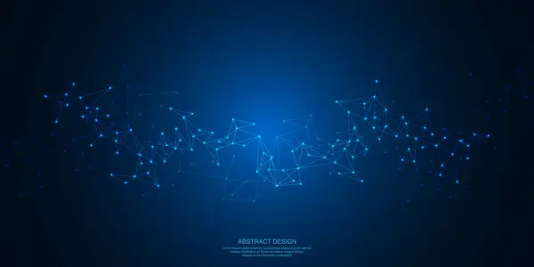Abstract Technology Background Connecting Dots Lines Global Network Connection Internet — Stockový vektor