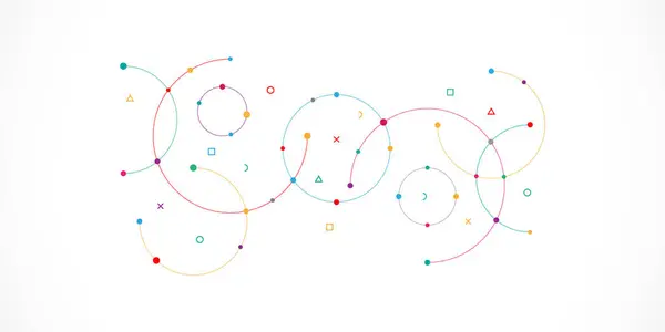 Pleksus daireli soyut geometrik arkaplan. Minimalist tasarımın vektör illüstrasyonu.