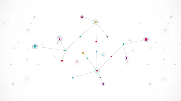 Moleküllerle bilim ve teknoloji kavramı. Minimalist tasarımın vektör illüstrasyonu.