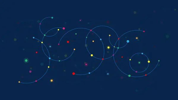 Pleksus daireli soyut geometrik arkaplan. Minimalist tasarımın vektör illüstrasyonu.