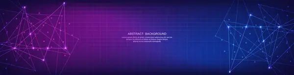 Küresel ağ bağlantısının dijital teknoloji arka planı ve pankart tasarımı veya başlığı için nokta ve satırları birleştirme ile iletişim.