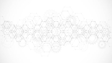 Geometrik şekiller ve altıgen desenli soyut arkaplan.
