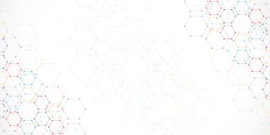 Geometrik şekiller ve altıgen desenli soyut arkaplan.