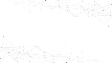 Noktaları ve çizgileri birleştirerek soyut geometrik arkaplan. Ağ konsepti, İnternet bağlantısı ve küresel iletişim.