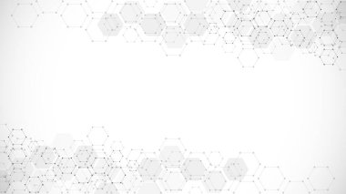 Geometrik şekiller ve altıgen desenli soyut arkaplan.