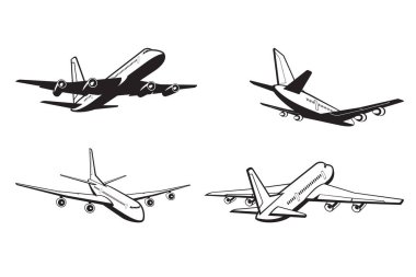 Passenger airplane in flight  vector illustration clipart