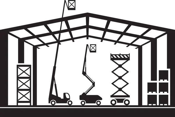 Máquinas Elevação Construção Ilustração Vetorial —  Vetores de Stock