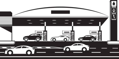 Benzin LPG ve EV şarj istasyonu.