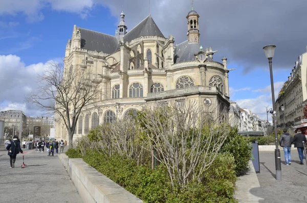 Parigi Francia Marzo 2023 Veduta Della Chiesa Sant Eustachio Situata — Foto Stock