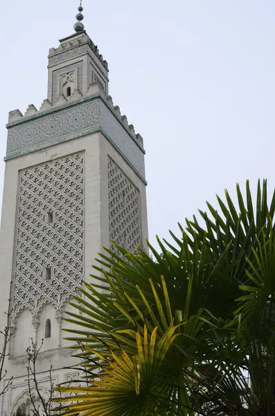 Paříž Francie Března 2023 Minaret Velké Mešity Paříži Francie — Stock fotografie