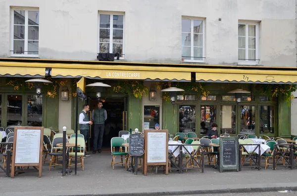 Paříž Francie Března 2023 Restaurace Náměstí Contrescarpe Latinské Čtvrti Paříži — Stock fotografie