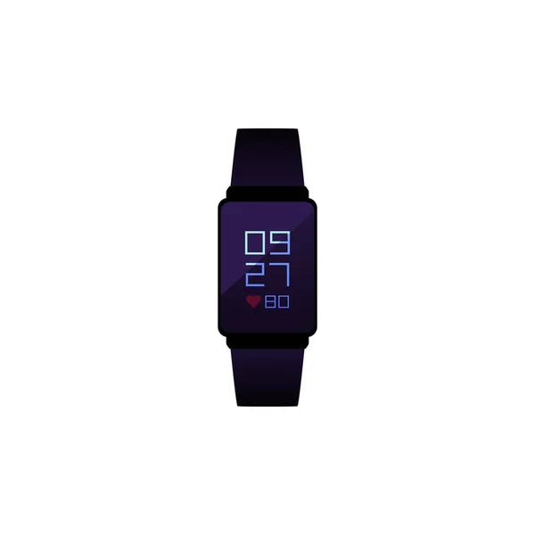 Intelligente Armbanduhr Mit App Schnittstelle Zur Gesundheitsüberwachung Auf Dem Bildschirm — Stockvektor
