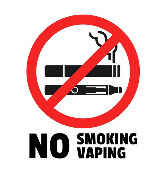 Geen Rook Dampverbod Vlakke Vectorillustratie Geïsoleerd Witte Achtergrond Verbod Roken — Stockvector