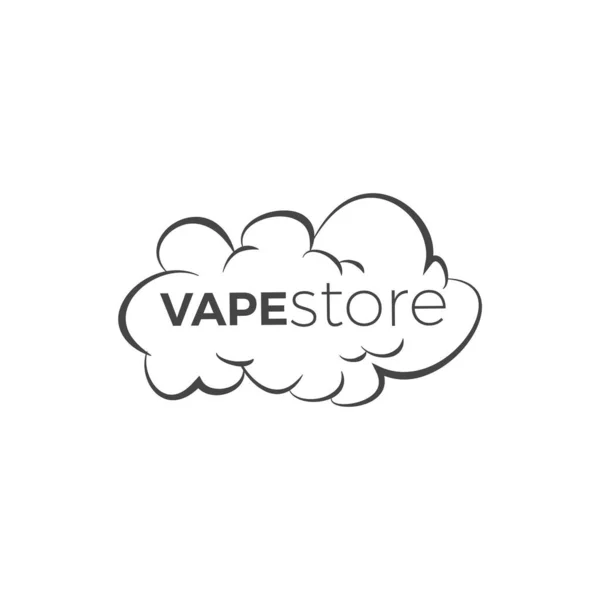 Vape Store Logo Oder Symbol Umrissvektorillustration Isoliert Auf Weißem Hintergrund — Stockvektor