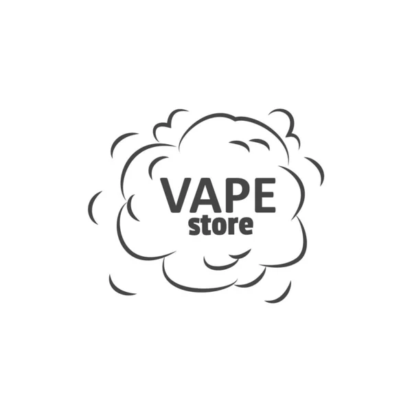 Vape Store Steaing Cig Smoking Devices Sell Banner Emblem Doodle — 图库矢量图片