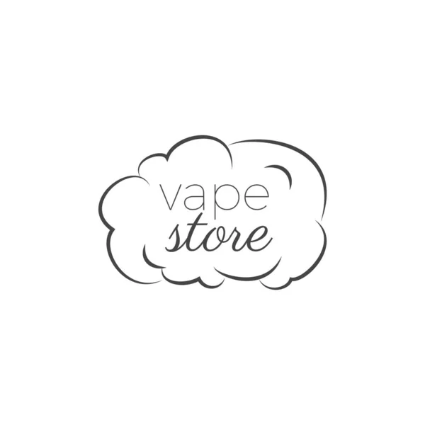 Vape Shop Logo Badge Hand Drawn Design Vape Store Black — Stock Vector
