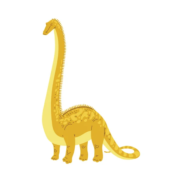 Brachiosaure Dinosaure Animal Ère Jurassique Mésozoïque Illustration Vectorielle Dessin Animé — Image vectorielle