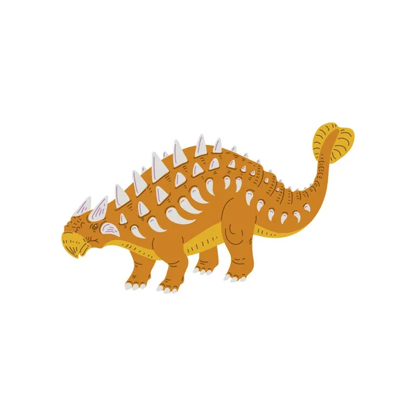 Reptil Dinosaurio Stegosaurus Prehistórico Era Mesozoica Ilustración Vectorial Plana Aislada — Archivo Imágenes Vectoriales