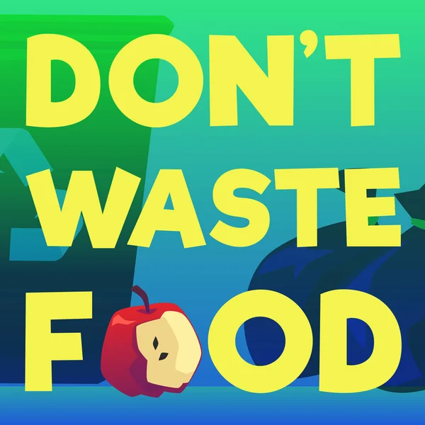 Desperdício Alimentos Restos Refeição Bandeira Redução Design Cartaz Para Dia —  Vetores de Stock