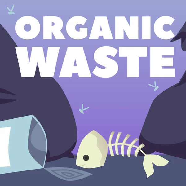 Baner Lub Plakat Dotyczący Odpadów Organicznych Spożywczych Światowy Dzień Świadomości — Wektor stockowy