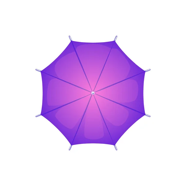 打开紫色渐变伞 从平面上看 向量图在白色背景上孤立 明亮的防雨配件 设计元件 — 图库矢量图片