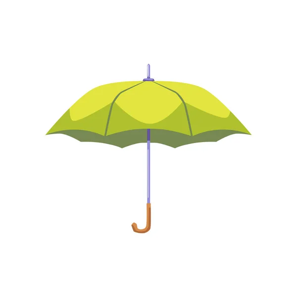 Green Rain Protection Umbrella Autumn Summer Rainy Weather Open Bright — Stock Vector