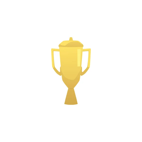 Gewinner Goldener Pokal Für Den Ersten Platz Flache Vektordarstellung Isoliert — Stockvektor