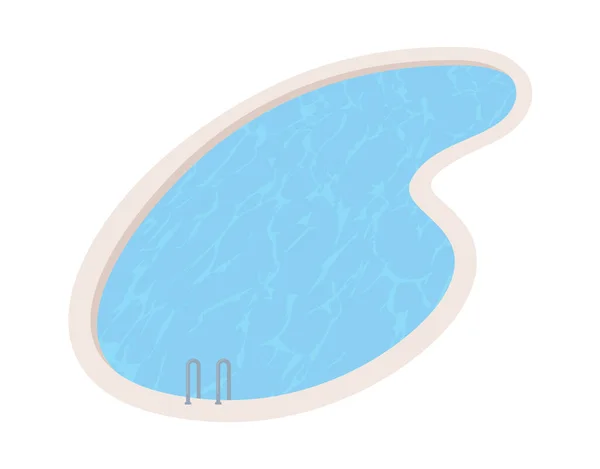 游泳池形状呈滴水状 用于户外活动和休憩 平面矢量图以白色背景隔离 暑期和游泳游泳池 — 图库矢量图片