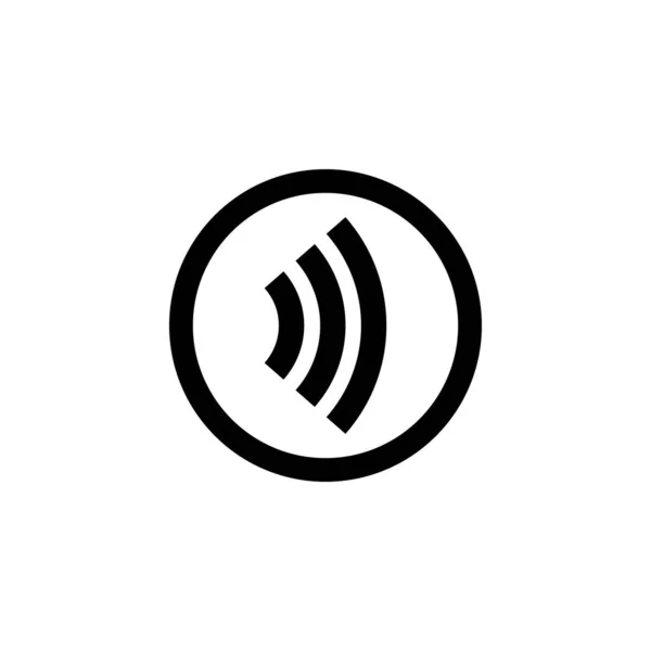 Icono Área Conexión Señal Diseño Signo Con Ondas Círculo Signo — Vector de stock