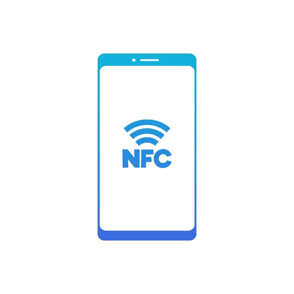 Знак Мобильного Приложения Транзакций Nfc Векторная Иллюстрация Белом Фоне Технология — стоковый вектор
