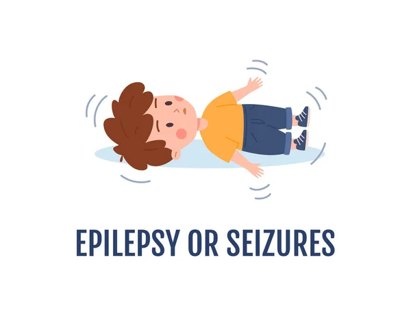 Epilepsy Seizures Child Sign Neurological Disease Autism Disorder Vector Illustration — Vettoriale Stock