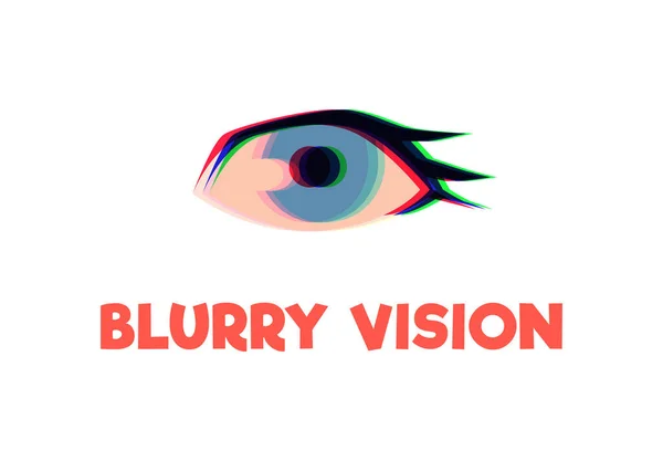Blurry Vision Symptom Flat Vector Illustration Isolated White Background Blurred — Stock vektor