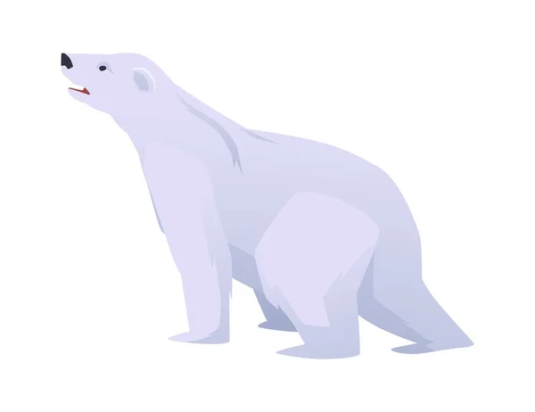 Polar White Bear Arctic Circle Animal Flat Vector Illustration Isolated — Archivo Imágenes Vectoriales