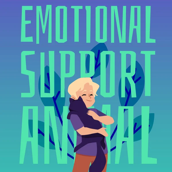 Banner Για Συναισθηματική Υποστήριξη Των Ζώων Και Κατοικίδια Ζώα Θεραπεία — Διανυσματικό Αρχείο