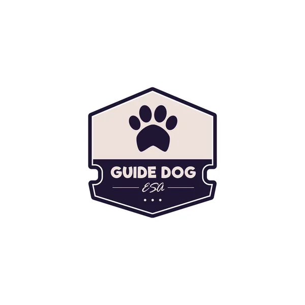 Guide Dog Badge Sticker Flat Vector Illustration Isolated White Background — 스톡 벡터
