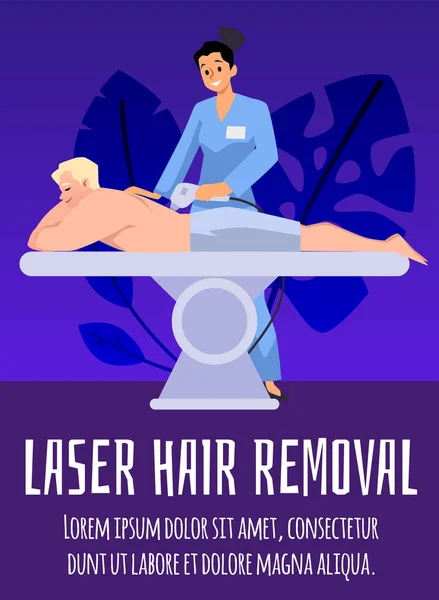 Poster Vertical Banner Laser Hair Removal Flat Style Vector Illustration — 스톡 벡터
