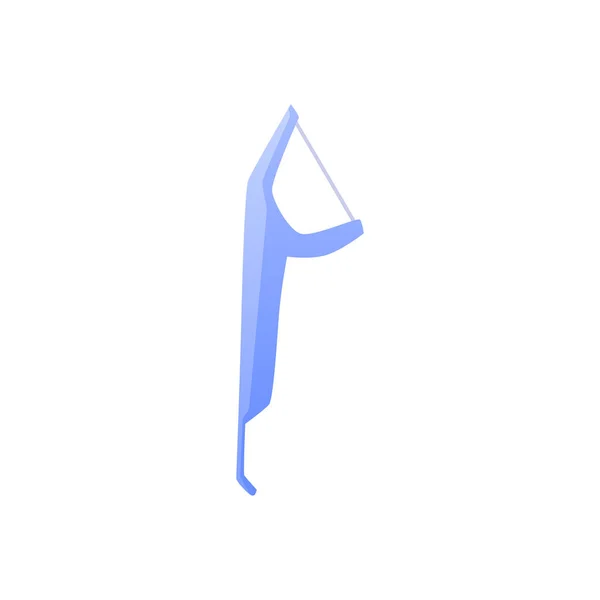 Blue Dental Floss Flat Style Vector Illustration Isolated White Background — Stockvektor
