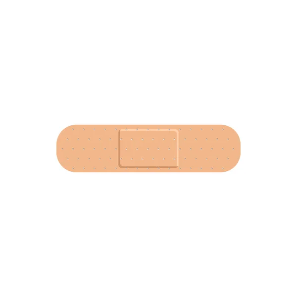 Beige Medical Plaster Tape Flat Style Vector Illustration Isolated White — Stock Vector
