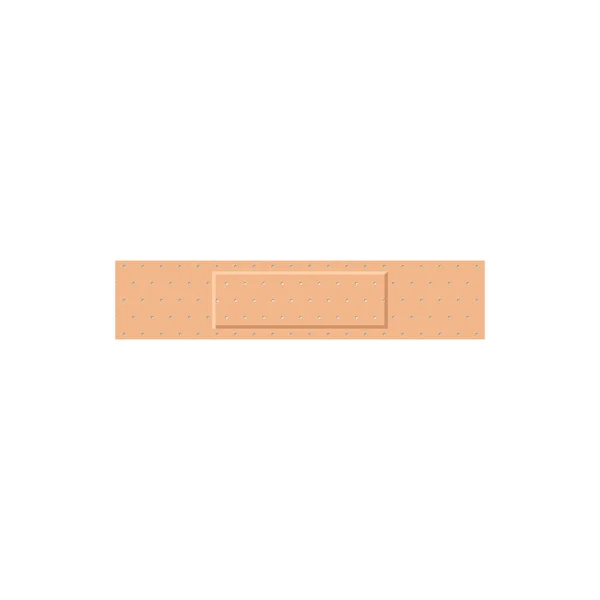 穿孔ベージュ医療石膏ストリップフラットスタイル 白い背景に隔離されたベクトルイラスト 応急処置のための医療用具 小さな傷をパッチ — ストックベクタ