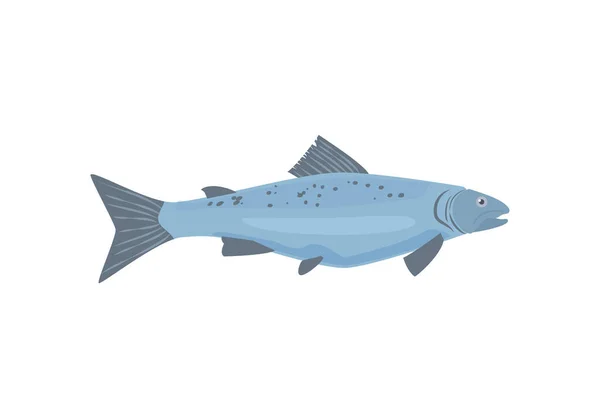 Alabalık Balığı Simgesi Beyaz Arkaplanda Izole Edilmiş Düz Vektör Çizimi — Stok Vektör