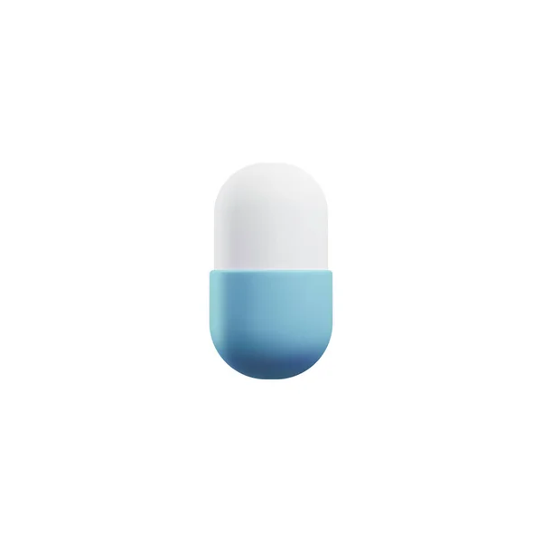 Blau Weiße Medizinische Kapsel Oder Medikament Vektordarstellung Auf Weißem Hintergrund — Stockvektor