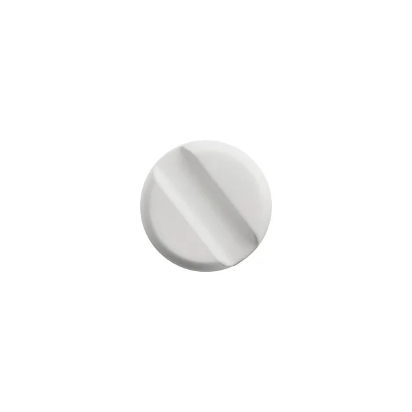 Pilule Ronde Tablette Maquette Illustration Vectorielle Monochrome Réaliste Isolé Sur — Image vectorielle