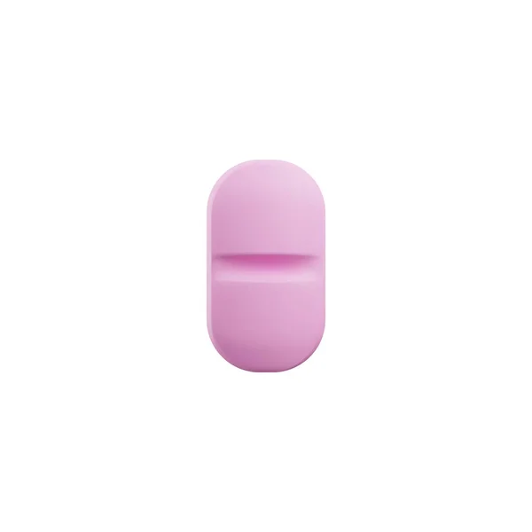 Pillola Medica Realistica Rosa Con Striscia Taglio Stile Illustrazione Vettoriale — Vettoriale Stock
