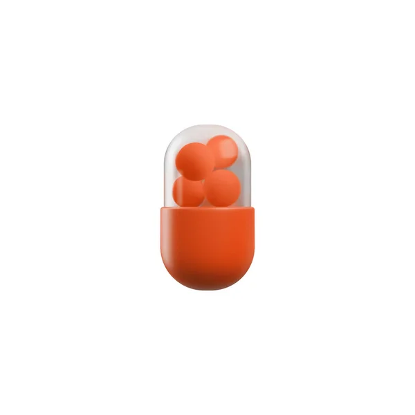 Pilule Rouge Réaliste Capsule Médicale Illustration Vectorielle Isolée Sur Fond — Image vectorielle