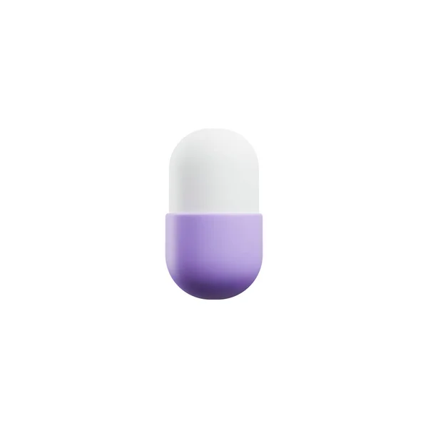现实的医疗胶囊3D风格 矢量图解隔离在白色背景下 紫色和白色药物疗法 治疗和保健 设计元素 — 图库矢量图片