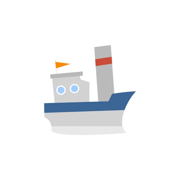 Little Sailing Ship Boat Toy Flat Style Cartoon Vector Illustration — Stock Vector