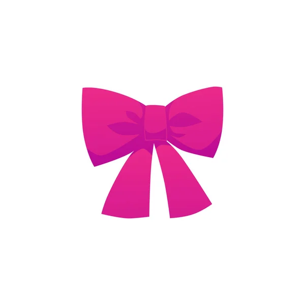 ベビーシャワーパーティーのための明るいピンクの弓は 白い背景に隔離されたフラットスタイル ベクトルイラストを閉じます イベント装飾 デザイン要素 単一のオブジェクト — ストックベクタ
