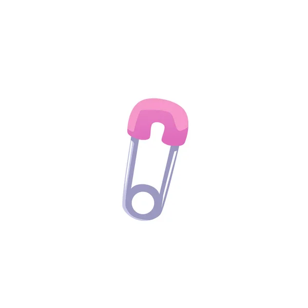 Pinkfarbenes Wäscheklammer Symbol Flache Vektordarstellung Isoliert Auf Weißem Hintergrund Stoffnadel — Stockvektor