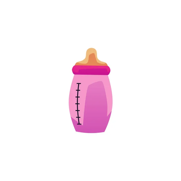 ペースメーカーフラットスタイルのピンクのベビーボトル 白い背景に隔離されたベクトルイラスト 赤ちゃんの食事 装飾的なデザイン要素 黒の測定ラインのためのツール — ストックベクタ